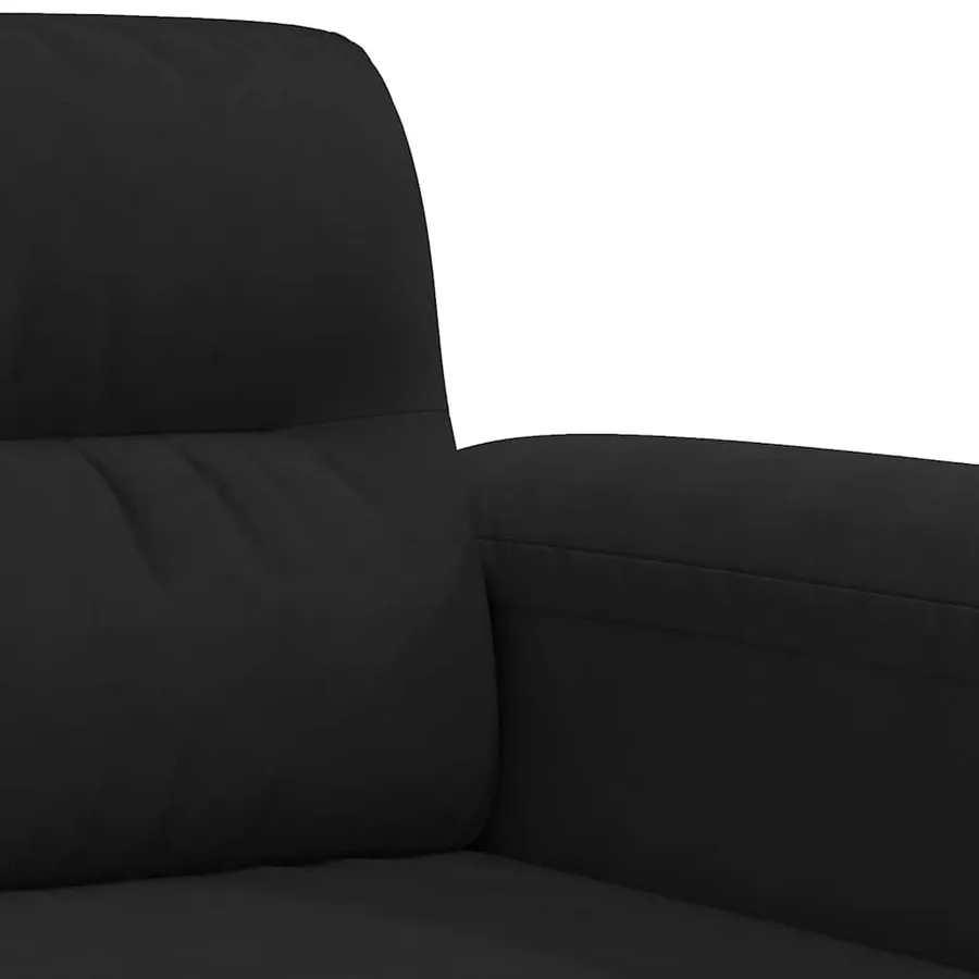 Canapé à 2 places Noir 120 cm Tissu microfibre - 7