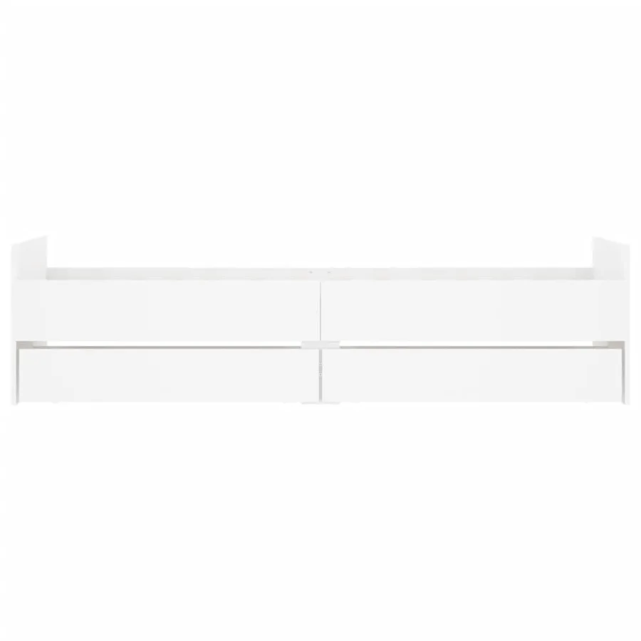 Cadre de lit avec tiroirs sans matelas blanc 90x200 cm - 6