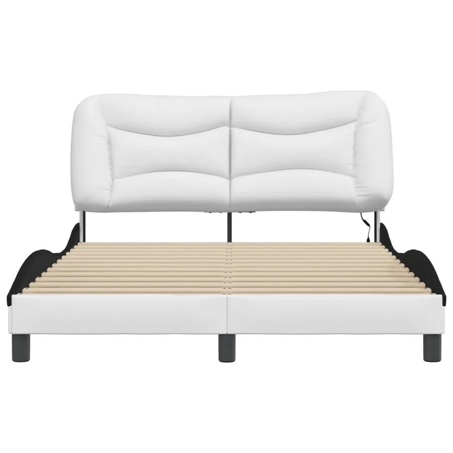 Cadre de lit avec LED sans matelas Hvar blanc et noir 140x200 cm - 6