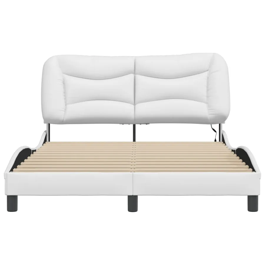 Cadre de lit avec LED sans matelas Hvar blanc 140x200 cm - 6