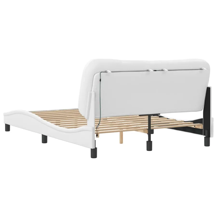 Cadre de lit avec LED sans matelas Hvar blanc 140x200 cm - 9