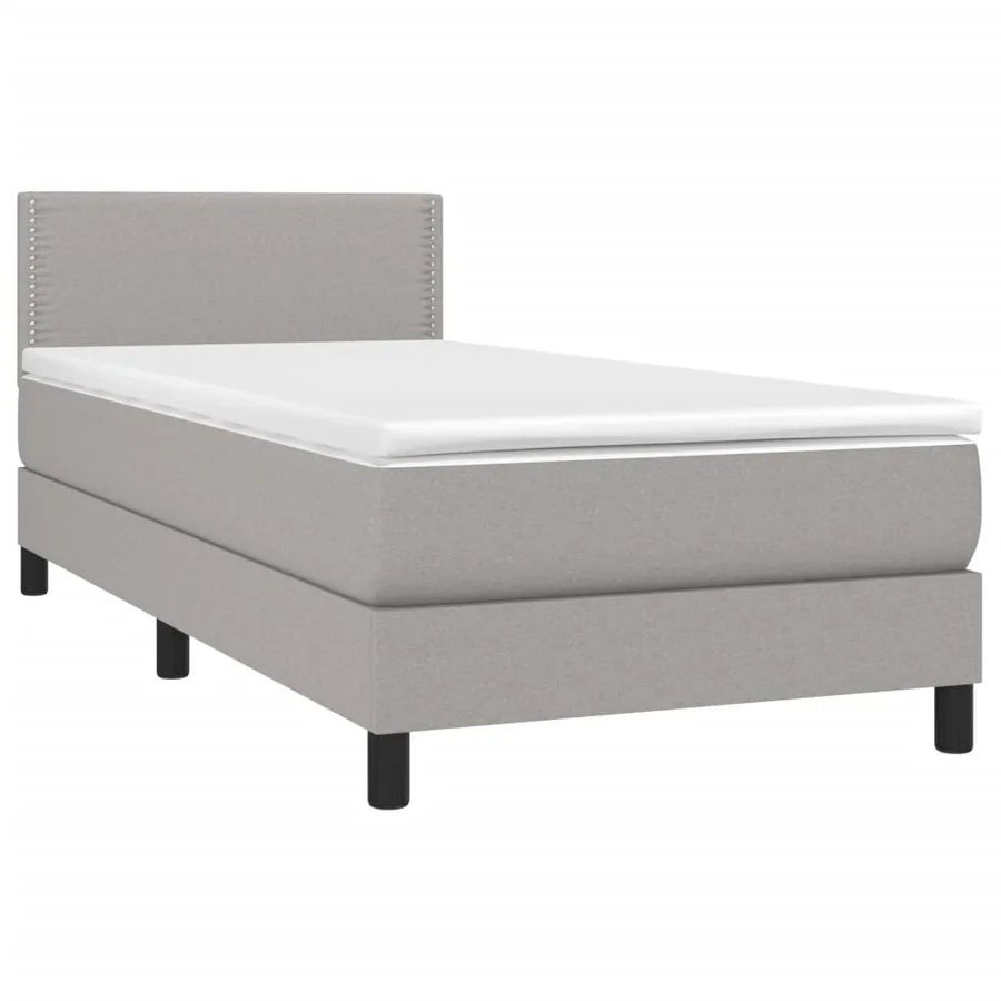 Sommier à lattes de lit avec matelas et LED Gris clair 80x200cm - 3