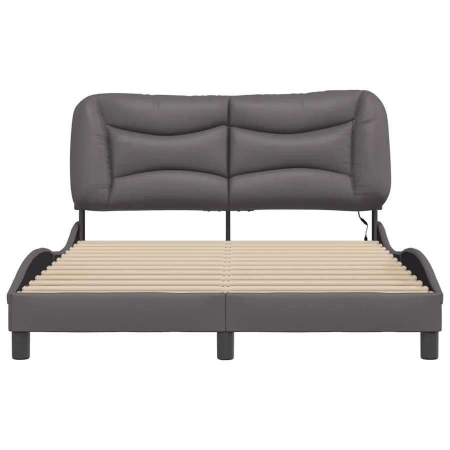 Cadre de lit avec LED sans matelas Hvar gris 140x200 cm - 6