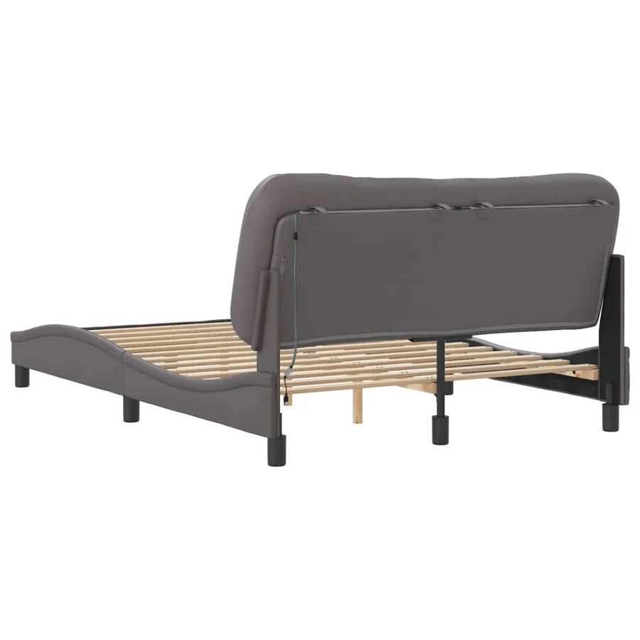 Cadre de lit avec LED sans matelas Hvar gris 140x200 cm - 9