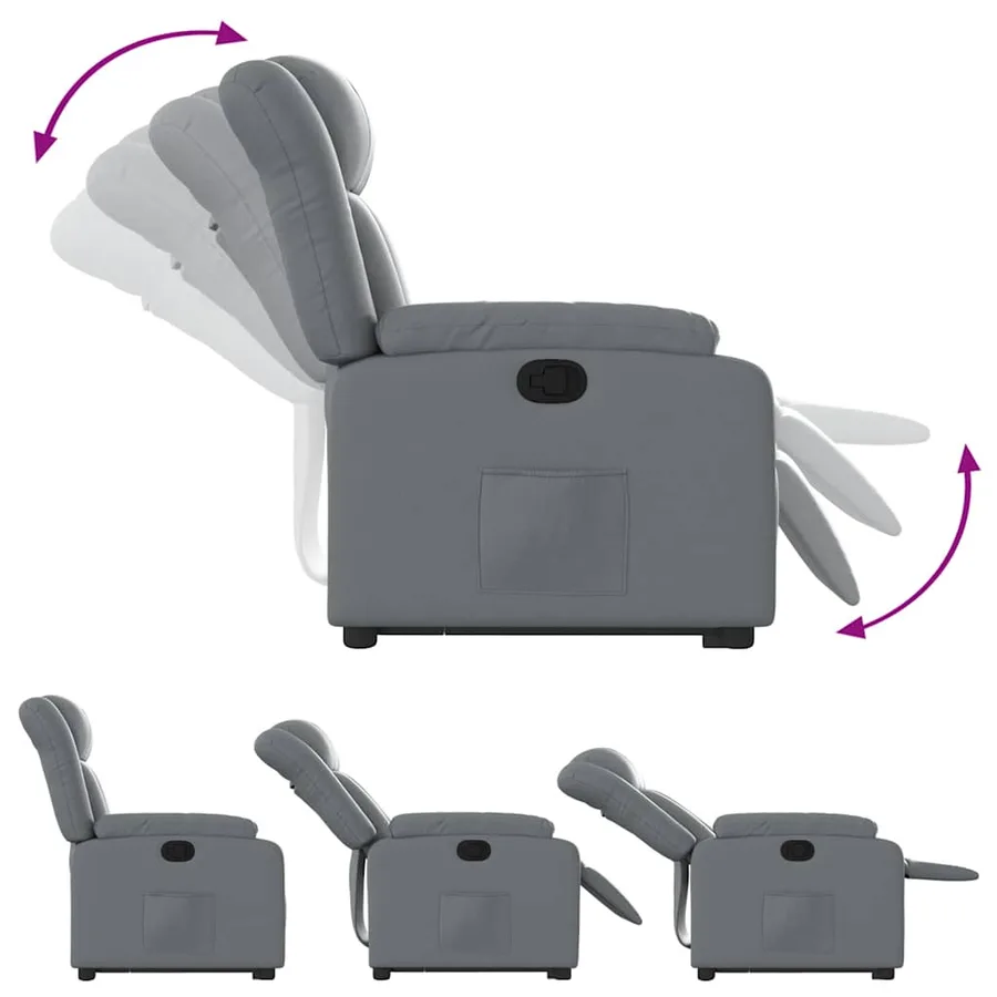 Fauteuil inclinable Gris Similicuir - 7