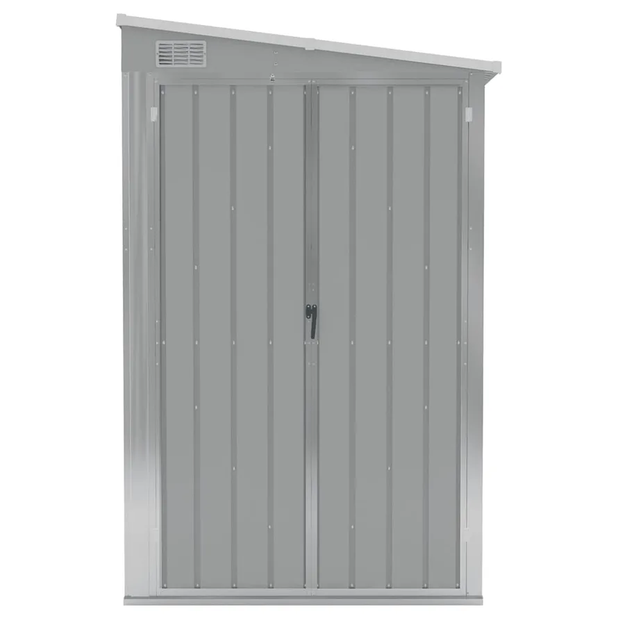 Abri de jardin mural Gris 118x382x178 cm Acier galvanisé - 3