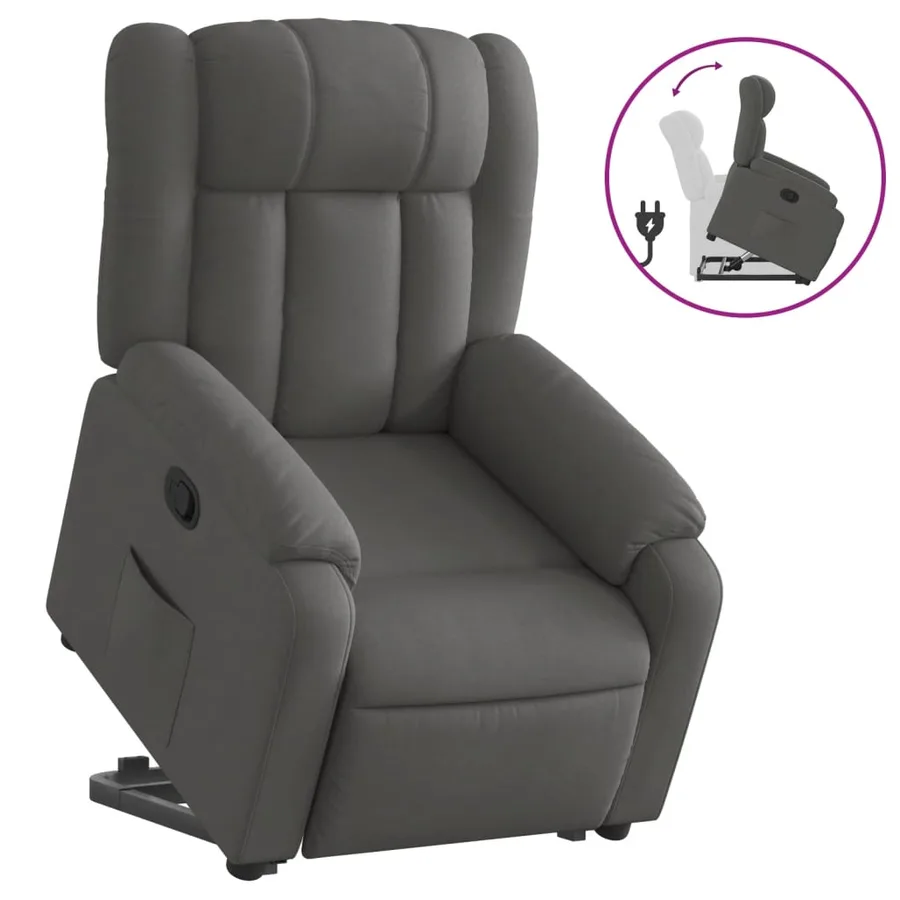 Fauteuil inclinable Gris foncé Tissu - 2