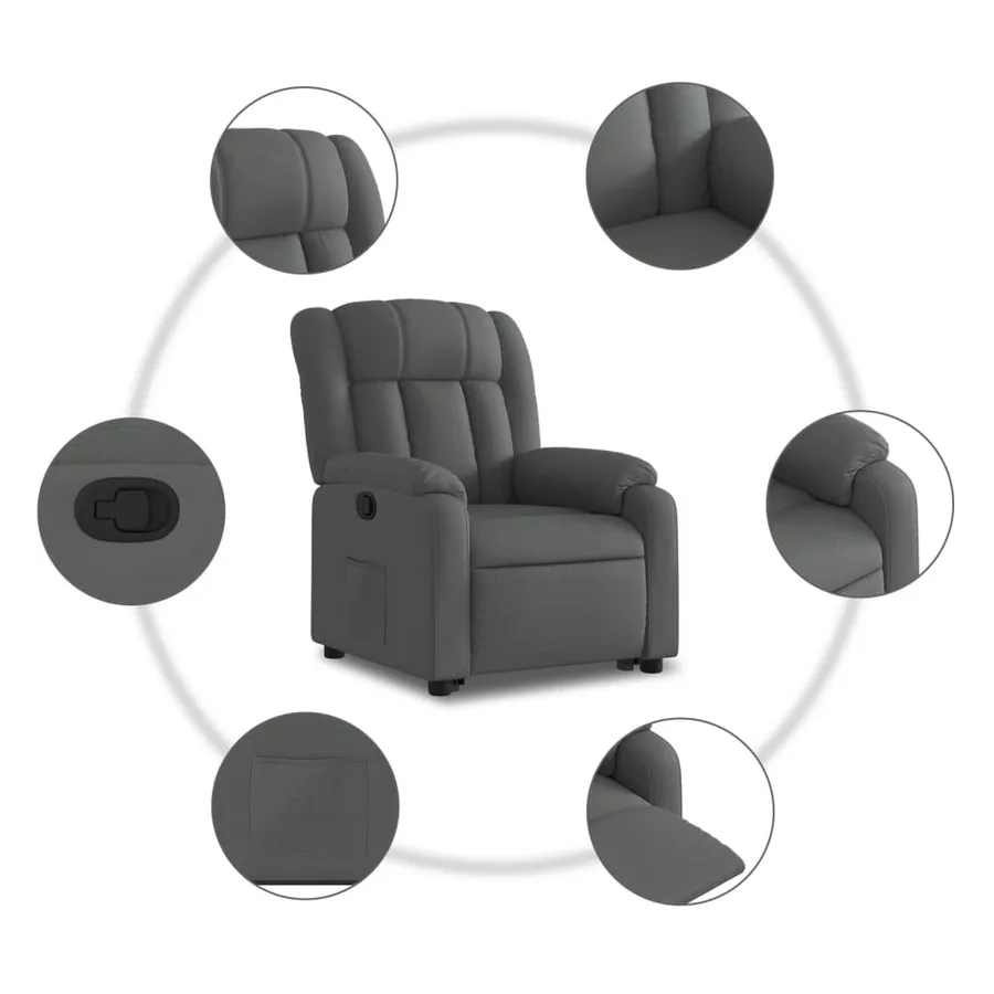 Fauteuil inclinable Gris foncé Tissu - 8