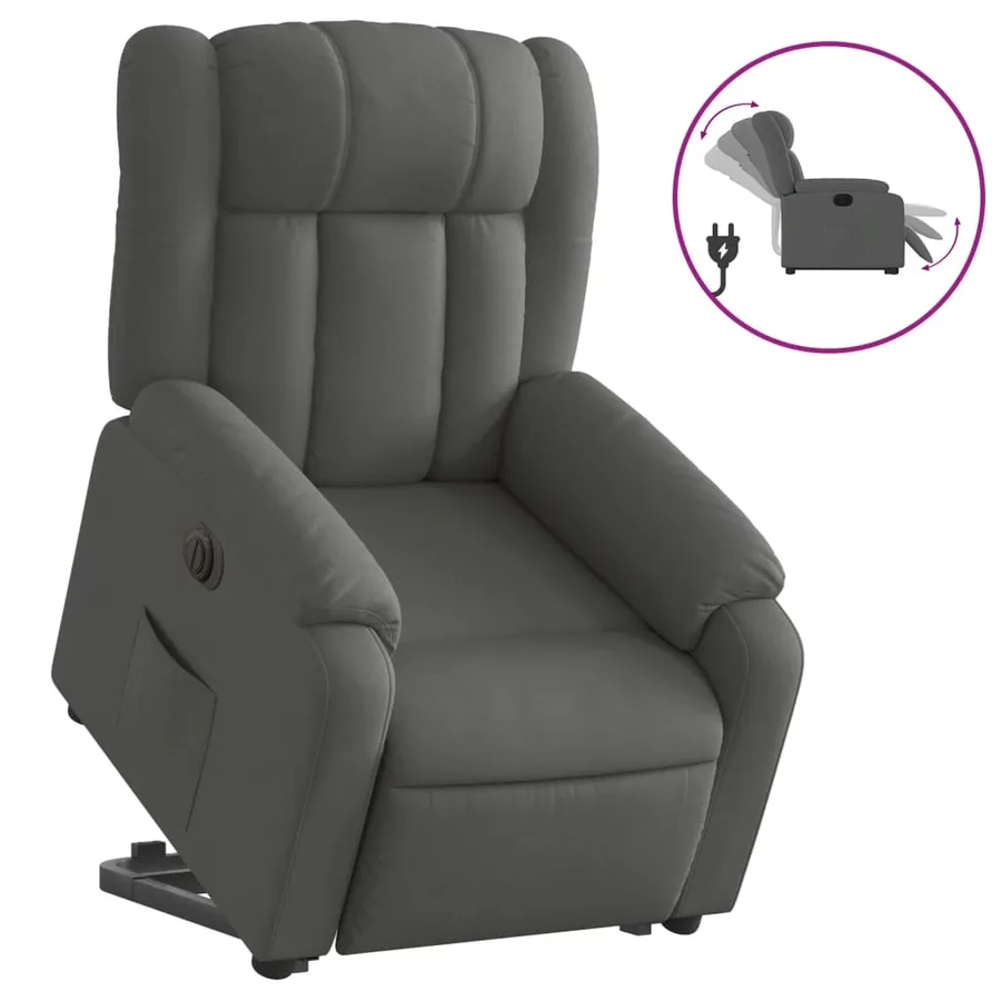 Fauteuil inclinable électrique gris foncé tissu - 2