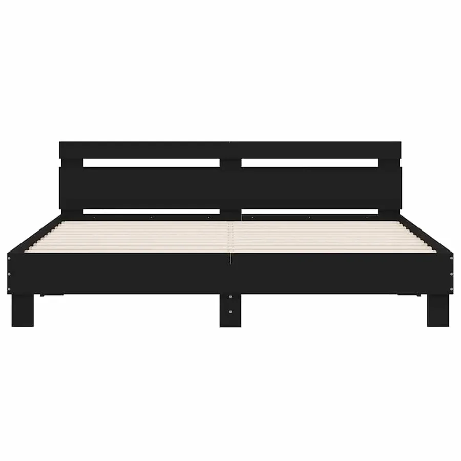 Cadre de lit avec LED sans matelas noir 180x200 cm - 7