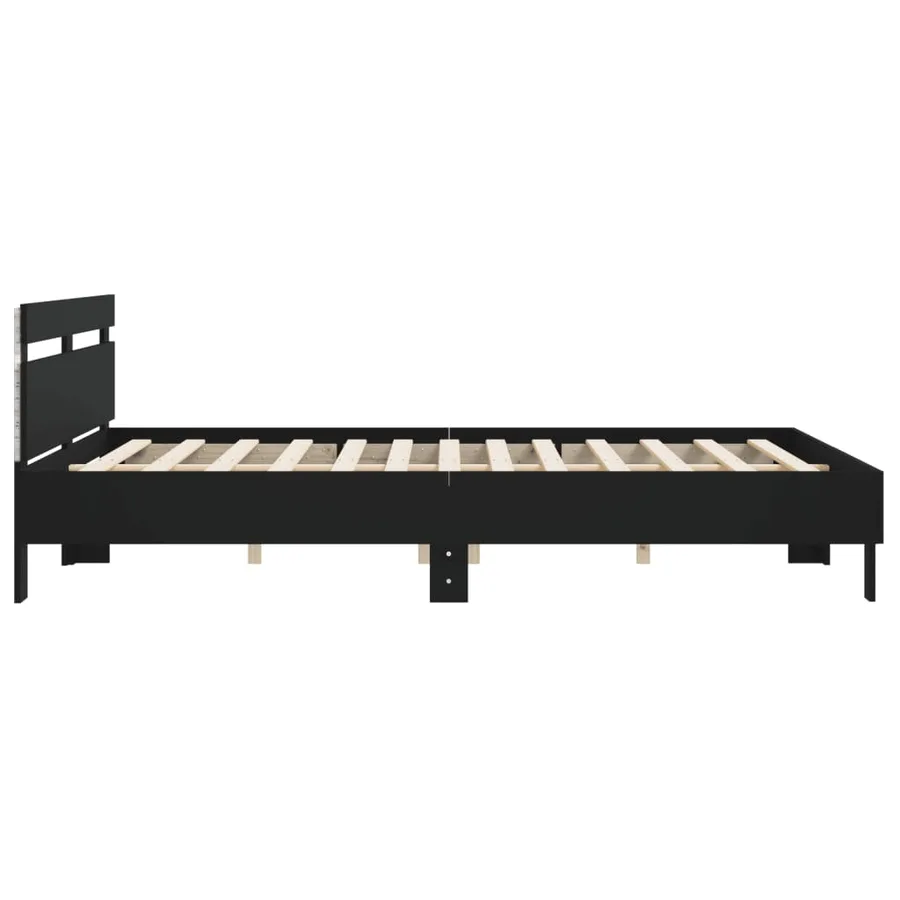 Cadre de lit avec LED sans matelas noir 180x200 cm - 8