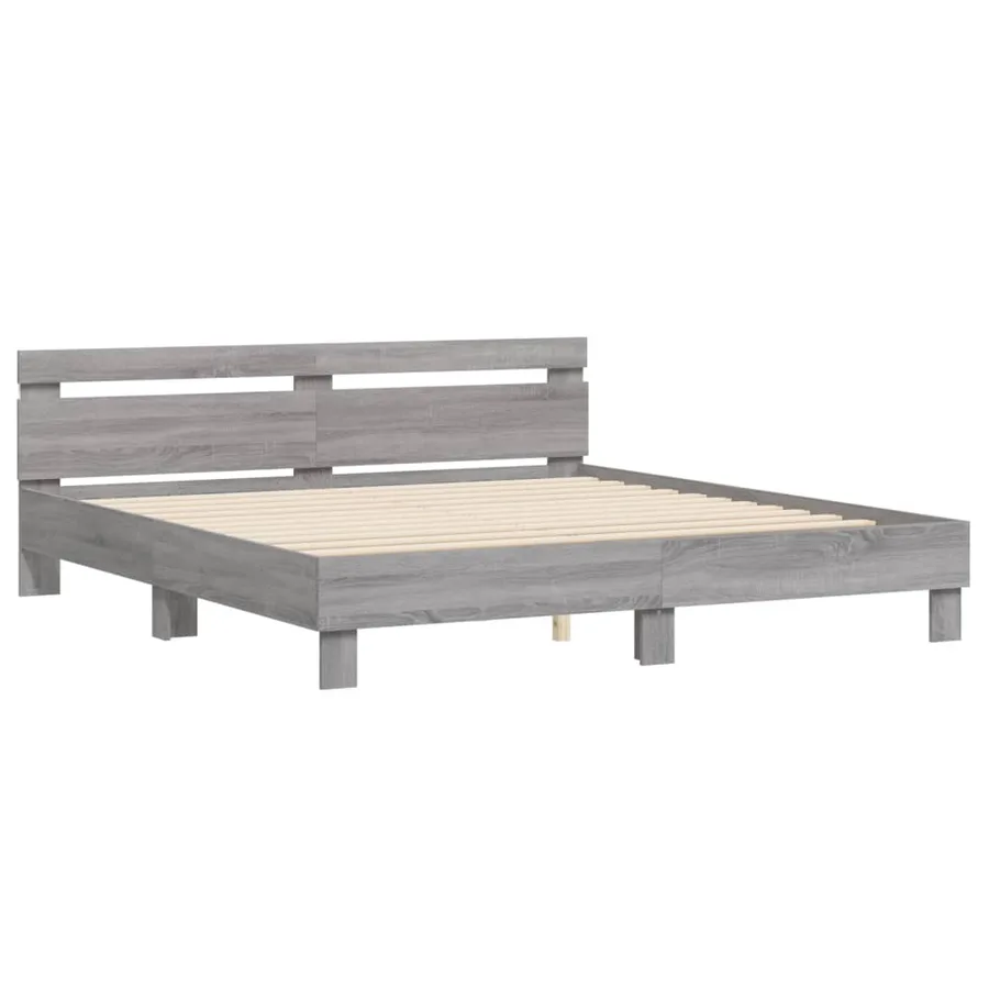 Cadre de lit avec LED sans matelas sonoma gris 180x200 cm - 6