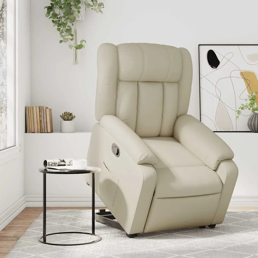 Fauteuil inclinable Crème Similicuir - 16
