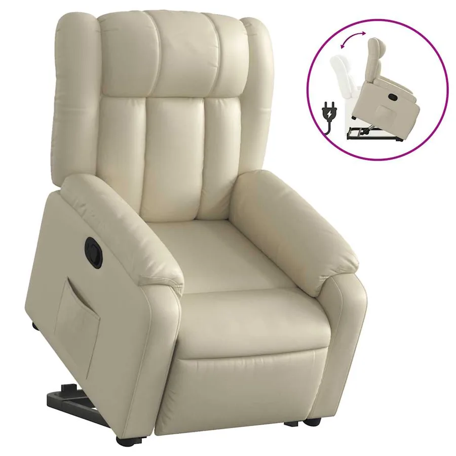 Fauteuil inclinable Crème Similicuir - 2