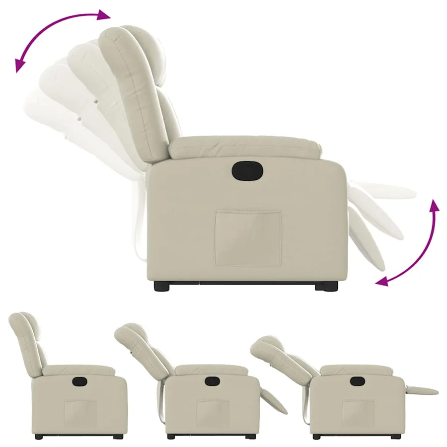 Fauteuil inclinable Crème Similicuir - 7