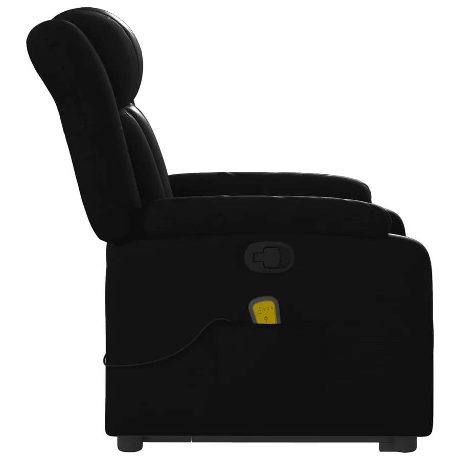 Fauteuil inclinable de massage Noir Similicuir - 10