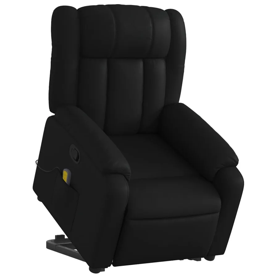 Fauteuil inclinable de massage Noir Similicuir - 3