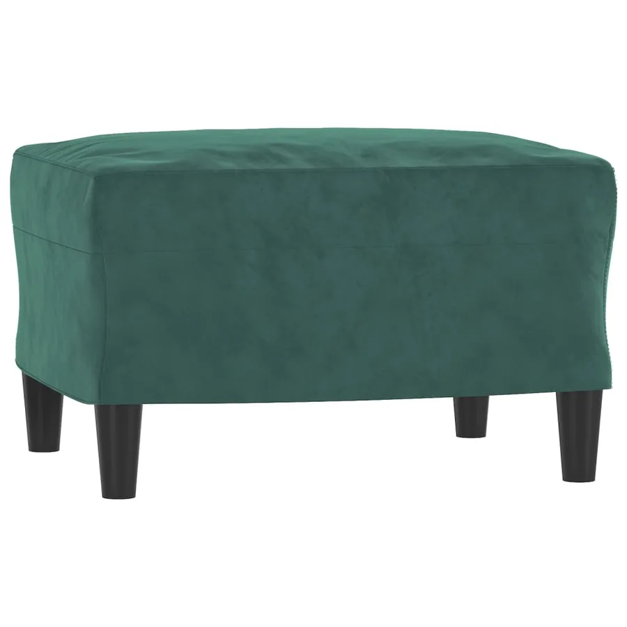 Canapé à 3 places avec repose-pieds Vert foncé 180 cm Velours - 5