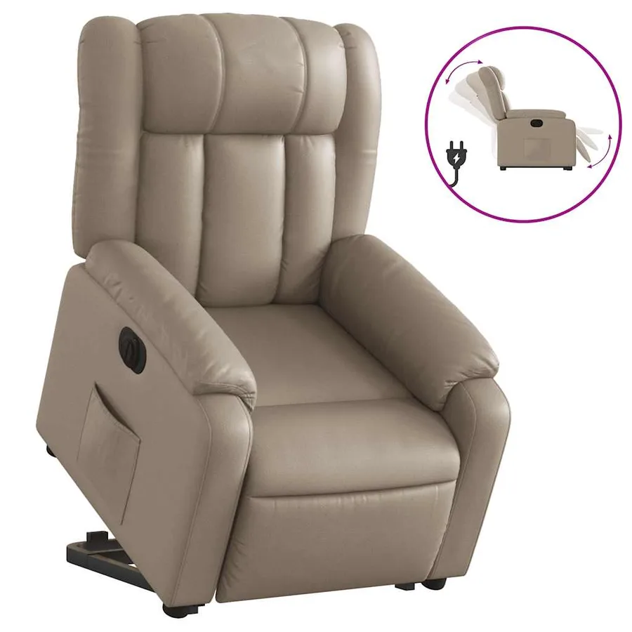 Fauteuil inclinable électrique cappuccino similicuir - 2