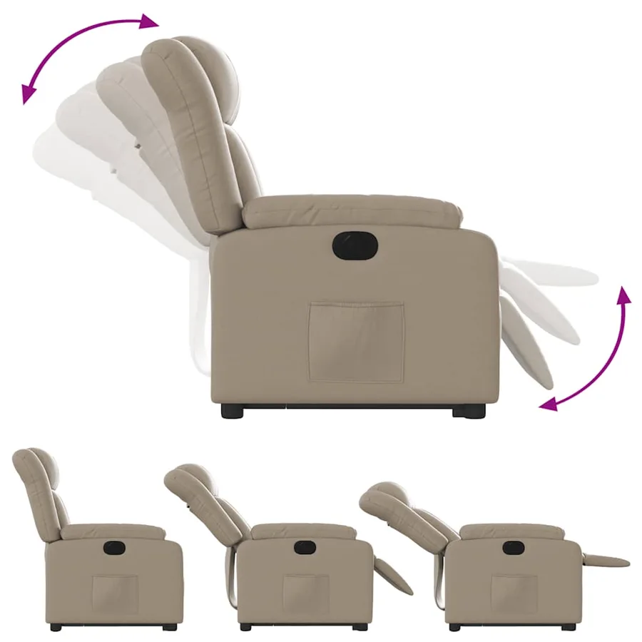 Fauteuil inclinable électrique cappuccino similicuir - 7