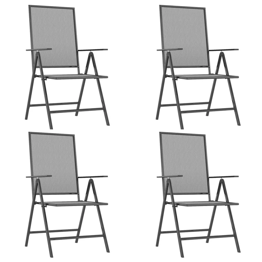 Ensemble à manger de jardin 5 pcs anthracite acier - 4