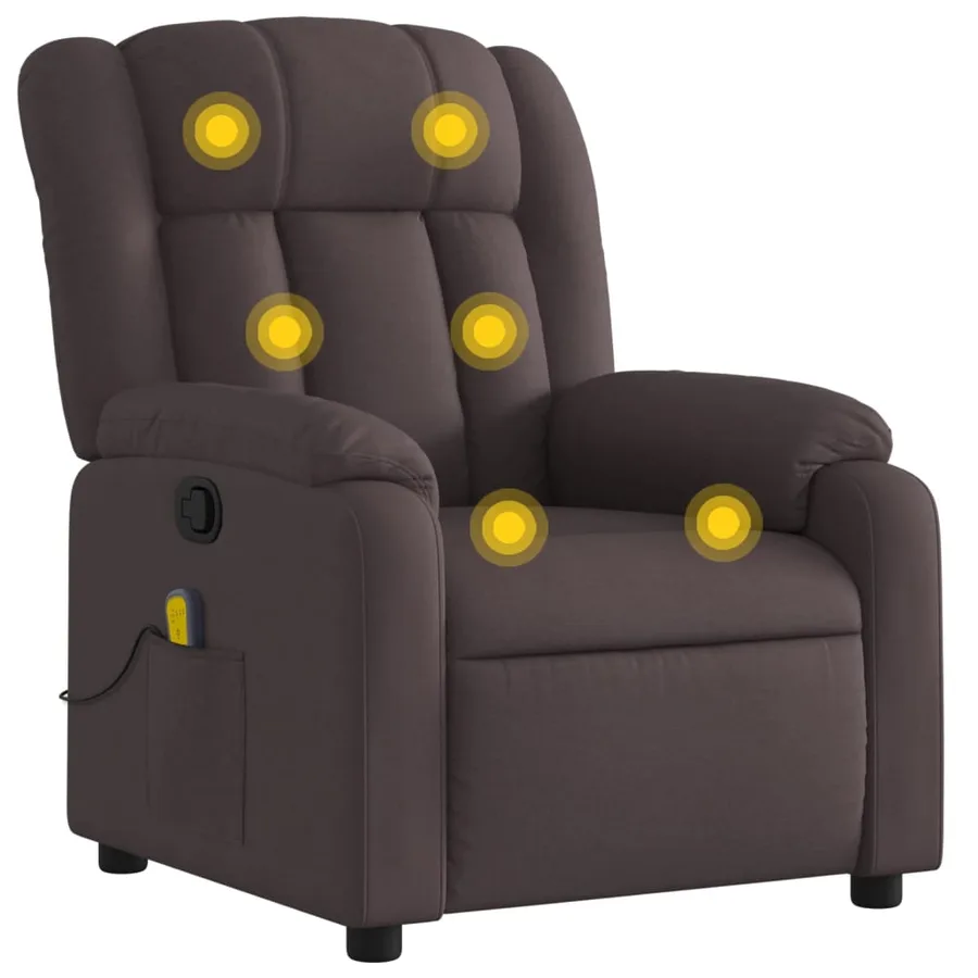 Fauteuil de massage inclinable Marron foncé Tissu - 2