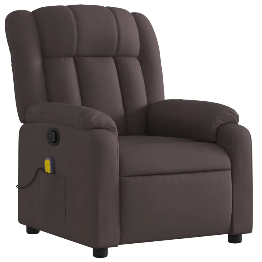 Fauteuil de massage inclinable Marron foncé Tissu - 3
