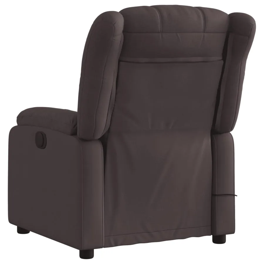 Fauteuil de massage inclinable Marron foncé Tissu - 4
