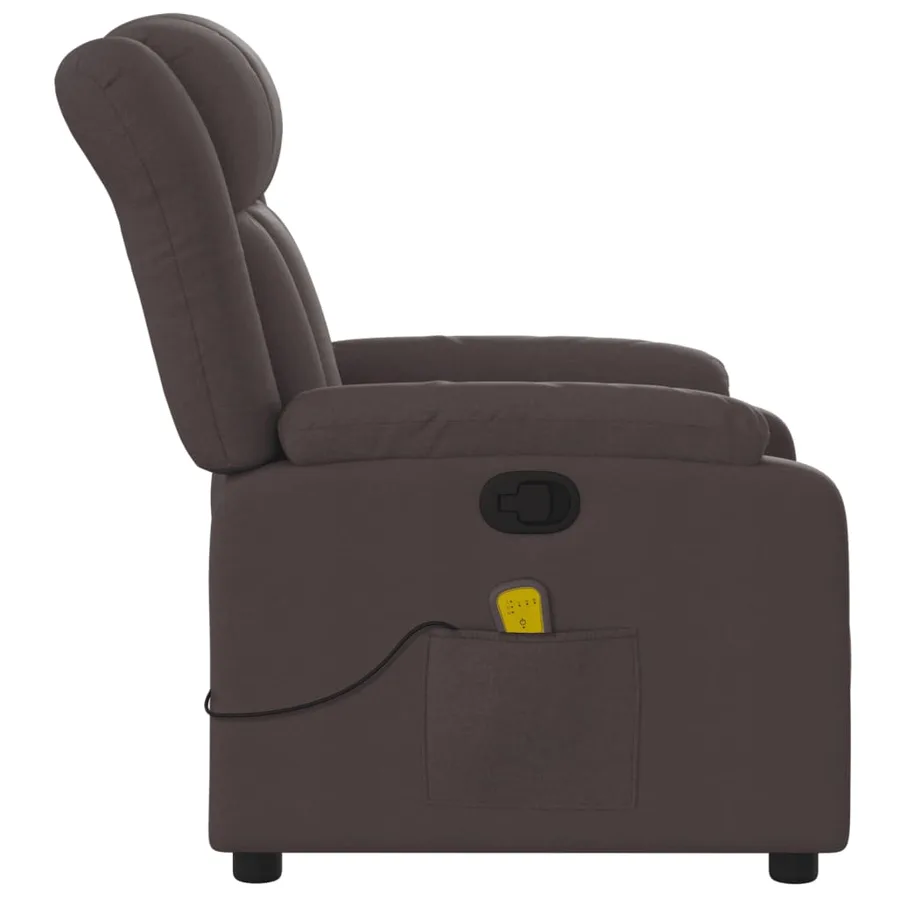 Fauteuil de massage inclinable Marron foncé Tissu - 8