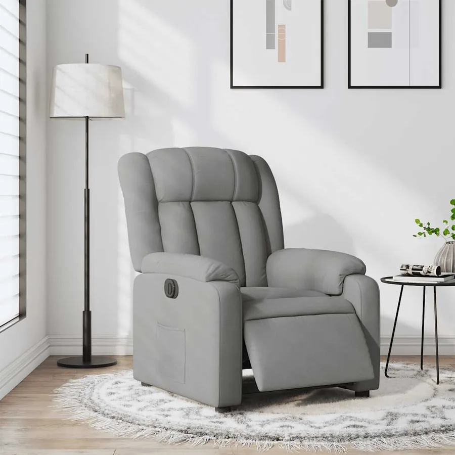 Fauteuil inclinable électrique Gris clair Tissu - 16