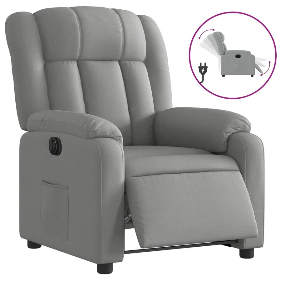 Fauteuil inclinable électrique Gris clair Tissu - 2