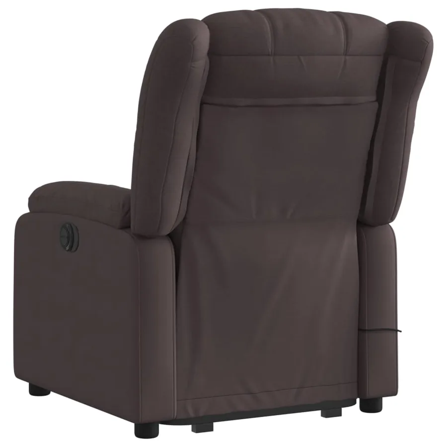 Fauteuil inclinable de massage électrique Marron foncé Tissu - 5