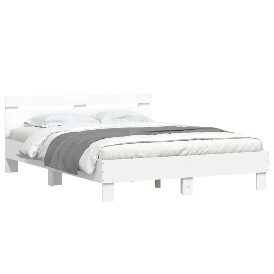 Cadre de lit avec LED sans matelas blanc 150x200 cm - 3