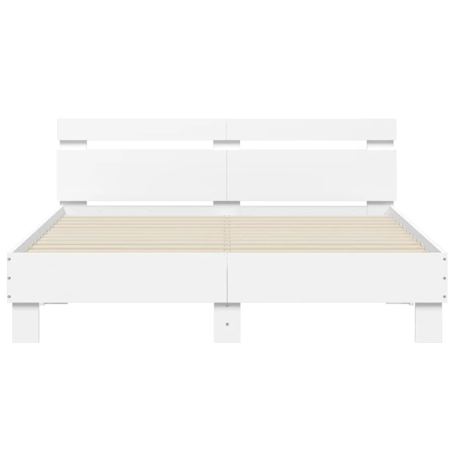 Cadre de lit avec LED sans matelas blanc 150x200 cm - 7