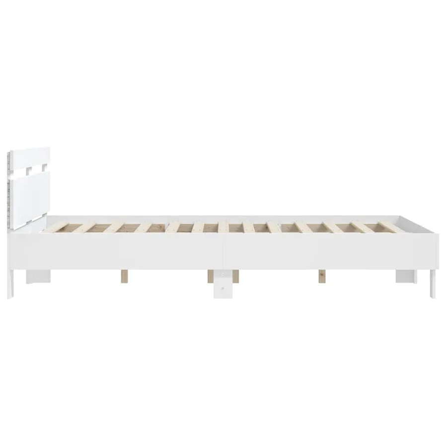 Cadre de lit avec LED sans matelas blanc 150x200 cm - 8