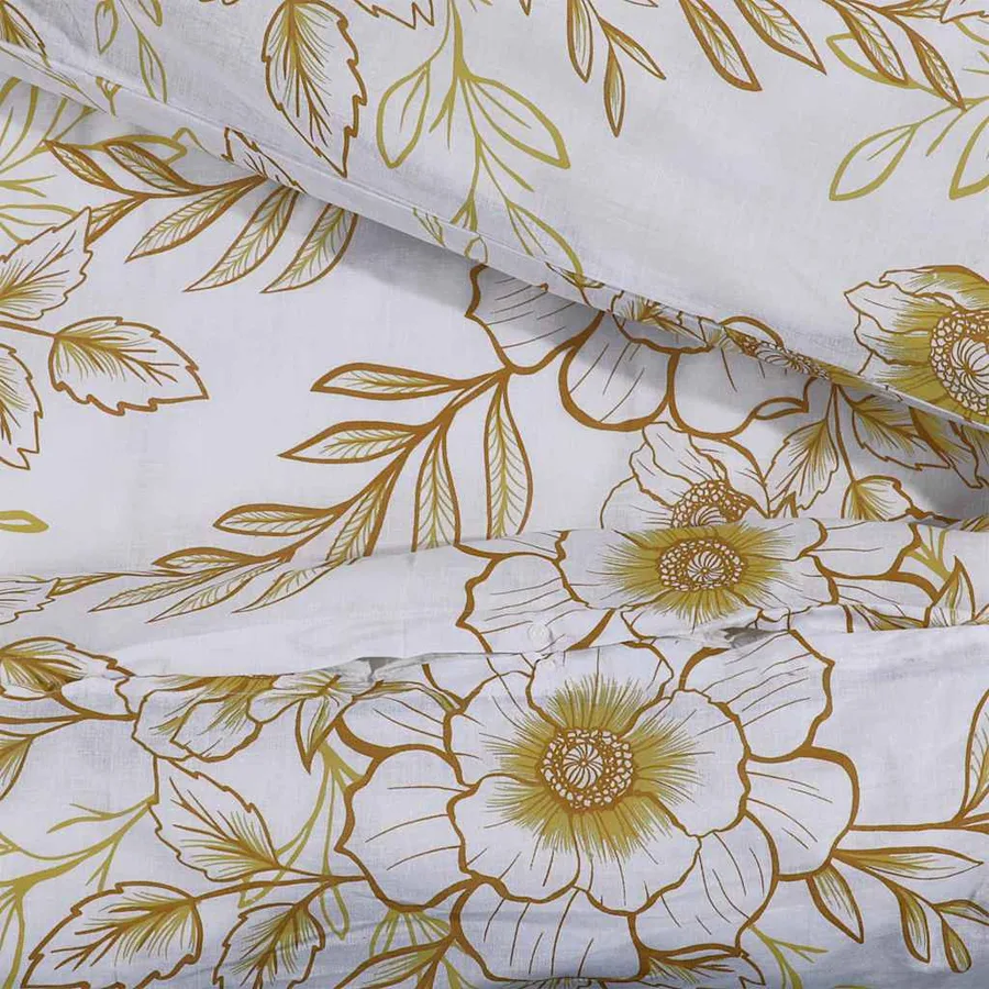 Ensemble de housse de couette blanc et marron 240x220 cm Coton - 4
