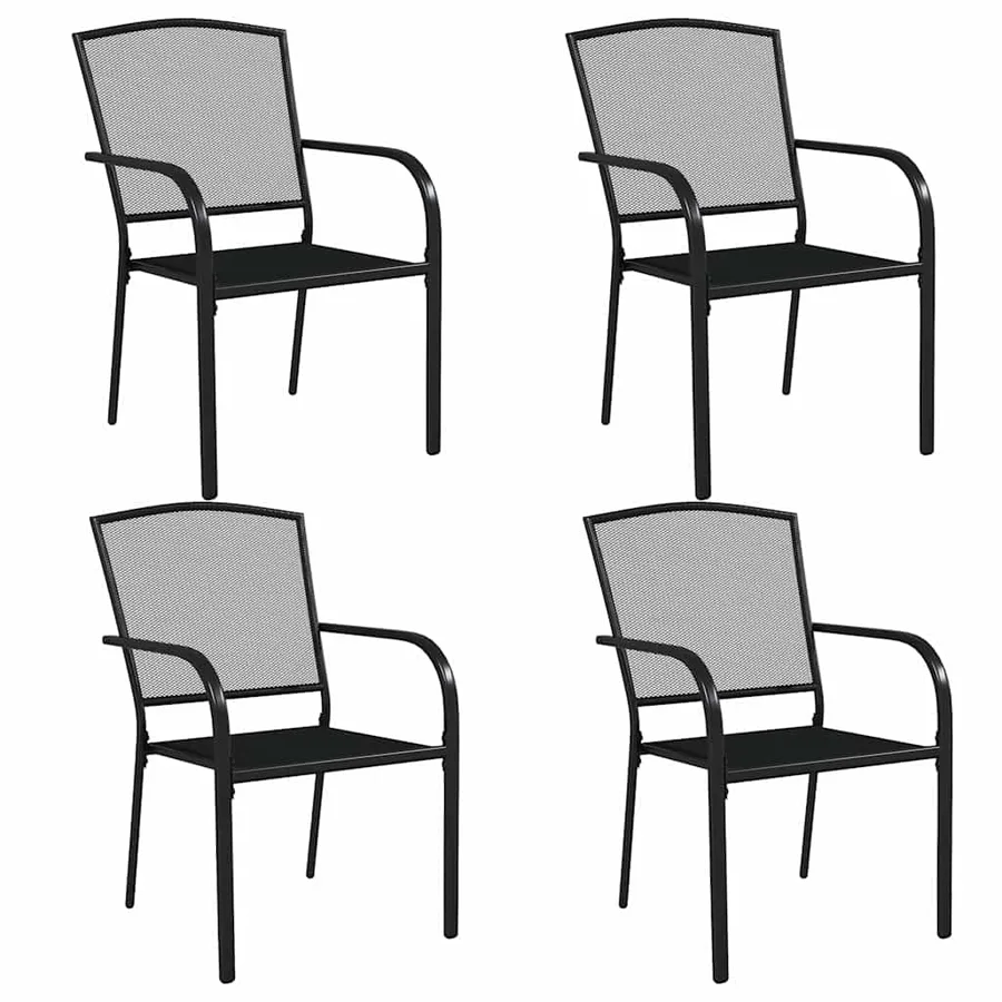 Ensemble à manger de jardin 5 pcs anthracite acier - 4