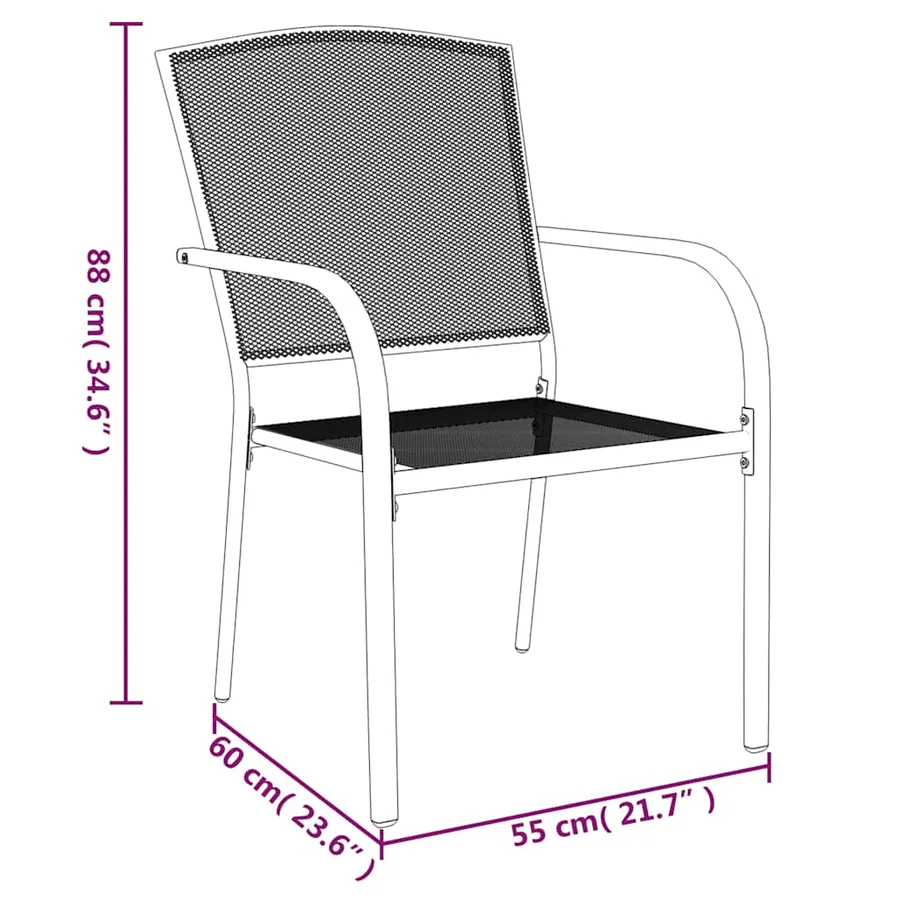 Ensemble à manger de jardin 5 pcs anthracite acier - 9