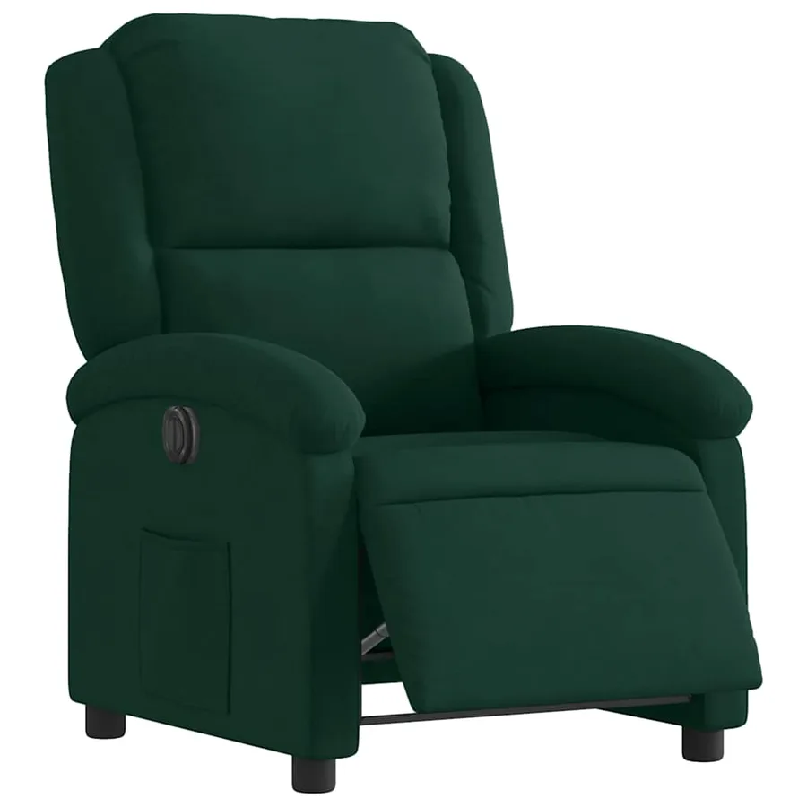 Fauteuil inclinable électrique vert foncé velours - 3