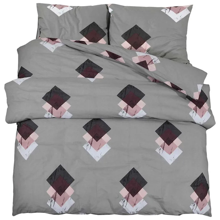 Ensemble de housse de couette Gris 200x200 cm Coton - 2