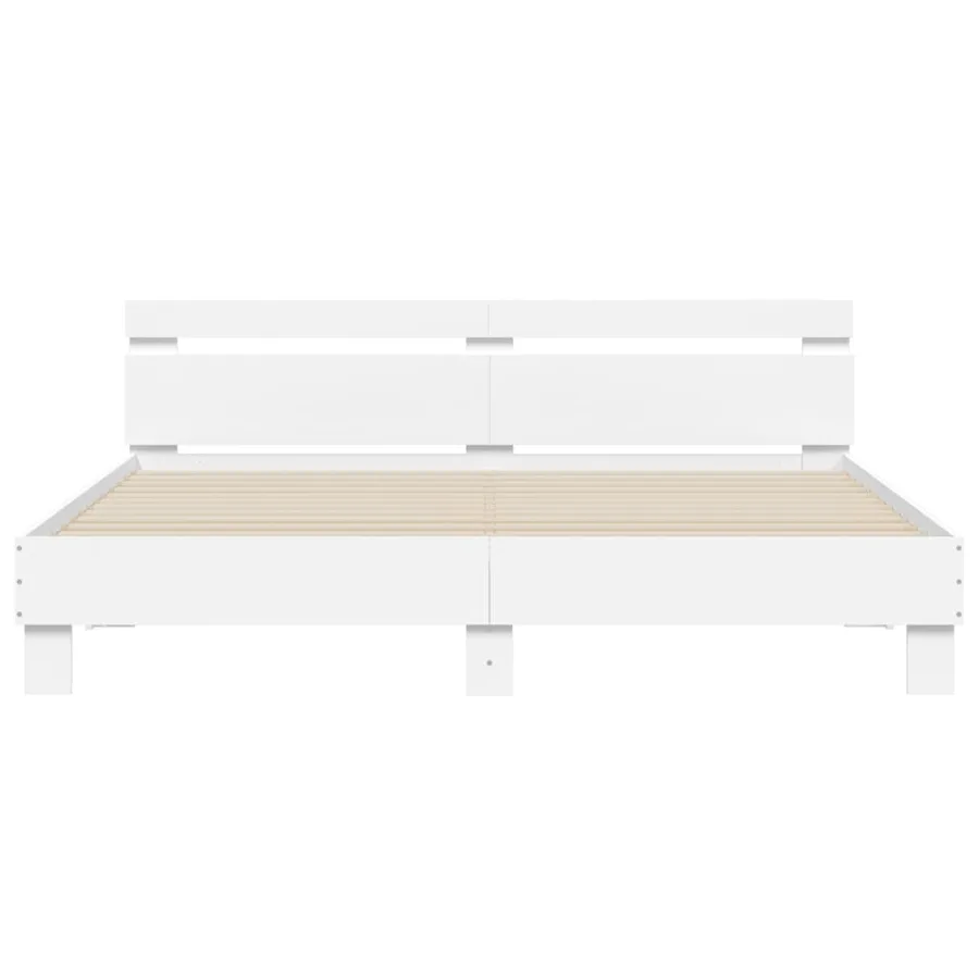 Cadre de lit avec LED sans matelas blanc 160x200 cm - 7