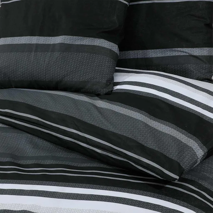 Ensemble de housse de couette noir et blanc 140x200 cm Coton - 5