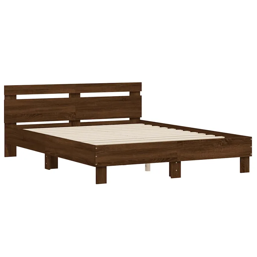 Cadre de lit sans matelas chêne marron 140x190 cm - 3