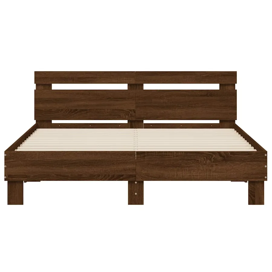 Cadre de lit sans matelas chêne marron 140x190 cm - 5
