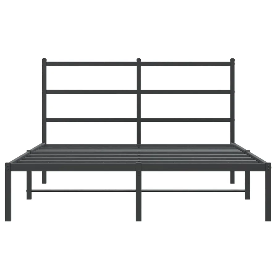 Cadre de lit métal sans matelas avec tête de lit noir 140x190cm - 5