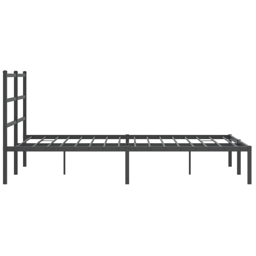 Cadre de lit métal sans matelas avec tête de lit noir 140x190cm - 6