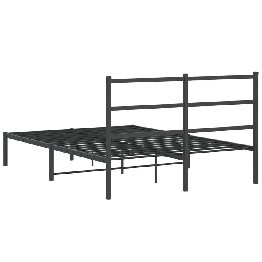 Cadre de lit métal sans matelas avec tête de lit noir 140x190cm - 7