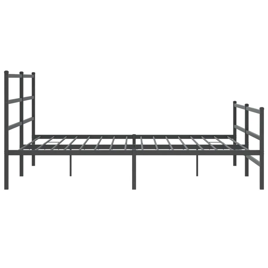 Cadre de lit métal sans matelas avec pied de lit noir 200x200cm - 6