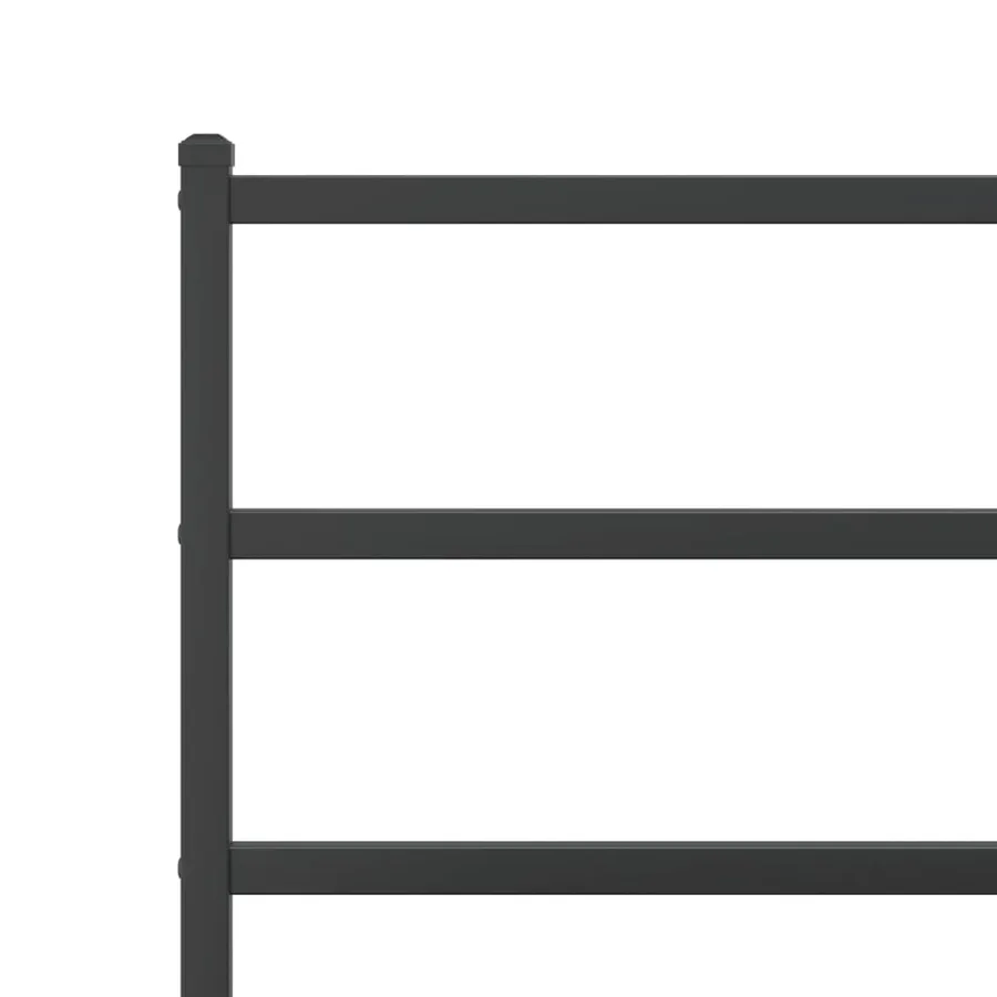 Cadre de lit métal sans matelas avec pied de lit noir 200x200cm - 8