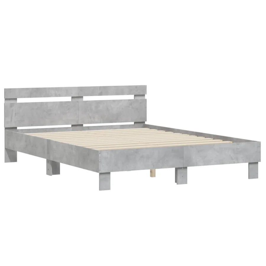 Cadre de lit sans matelas gris béton 140x190 cm - 3